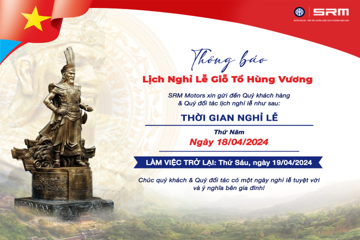 THÔNG BÁO NGHỈ LỄ GIỖ TỔ HÙNG VƯƠNG 2024